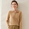 Suéter de cachemira para mujer con cuello POLO, cachemira pura, solapa, holgado, casual, de punto, para usar debajo de otra prenda