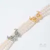 Zirconio Chapado en Oro de 14K que Conserva el Color Mariposa Súper Hada Pulsera de Perlas de Tres Filas DIY Hecha a Mano Accesorios de Joyería