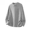 Hoodie Novo Masculino Primavera/Outono 2026 Algodão Hua Pesado 320g Gola Estruturada Hoodie de Manga Longa Top Masculino