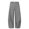 Pantalones Yongfang Estilo Retro Americano con Dobladillo Curvo para Hombres y Mujeres, Sueltos y Simples, Sensación de Alta Gama, Versátiles, Corte Relajado, Pantalones de Pierna Ancha de Moda
