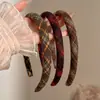 Faixa de Cabelo Xadrez Outono e Inverno para Mulheres 2025 Nova Faixa de Cabelo de Alta Qualidade para Lavar o Rosto, Acessório de Cabelo para Uso Diário