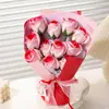 Ramo Artificial, Flores Artificiales, Flores de Jabón de Rosa Terminadas, Flores de Mano de Salsa de Ciruela Degradada, Flores Hechas a Mano, Recuerdos, Flores Artificiales