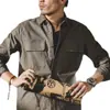 Camisa de trabajo retro americana para hombre, cárdigan de manga larga, camisa casual, chaqueta de caza de color liso de chico duro de moda