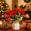 Decoraciones de mesa de Navidad, decoraciones navideñas transfronterizas de frutos rojos, piñas artificiales y decoraciones de mesa con bayas, mini árbol de Navidad