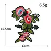 Par de Flores de Rosa Bordadas Tecido Adesivo Bordado Estilo Chinês Casaco Casaco Roupa Patch Bordado DIY