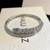 Pulseira de Osso de Cobra Estilo Europeu e Americano com Cravação de Diamante, Pulseira Aberta para Mulheres, Joia Fashion de Personalidade de Luxo Leve, Cor Dourada com Cravação de Diamante em Formato de Cobra
