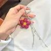 Cadena para Teléfono con Colgante de Flor de Diamantes Completos Estilo Coreano, Accesorio Colgante para Mochila de Girasol de Cinco Pétalos, Encanto Dulce y Femenino