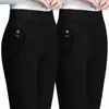 Leggings Novedad Primavera y Verano 2025 para Mujer de Cintura Alta Elásticos Casuales Pantalones Rectos Talla Grande para Mujer