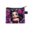 Bolsa de monedas de dibujos animados Miss Betty Estampado LOVE Cierre de cremallera Almacenamiento Bolsa pequeña Portátil para niñas Llavero para monedas Venta al por mayor