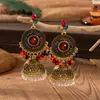 Brincos Indianos de Luxo Leve com Strass, Pérolas, Sino e Franja, Estilo Longo, Novo Design de Nicho, Brincos Boêmios para Mulheres
