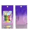 Bolsa con cierre hermético de color degradado Yin y Yang hueso color lámina de aluminio láser en stock joyería cosméticos bolsa de embalaje universal bolsa sellada