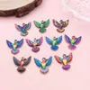 Estilo Étnico Palomas de Colores Pájaros Pequeños Aleación Colgante de Goteo de Aceite Amuletos de Pájaros Bohemios Accesorios para Collares Pendientes DIY