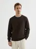 Otoño/Invierno Comercio Exterior Suéter de Punto para Hombre Doble Capa Bloque de Color Cuello Redondo Textura de Piña Color Sólido Manga Larga Jersey Ropa para Hombre