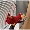 Bolso de Mano Decorado con Cinturón de Cuero Simple para Mujer, Bolso de Hombro de Moda Trendy Nuevo, Bolso Cruzado Elegante y Chic para Mujer