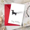 Tarjeta de Cumpleaños Divertida de Perro Salchicha Perro Lindo con Diseño de Flor Original Viene con Sobre Rojo Tarjeta de Felicitación
