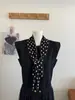 Cachecol de Tricô com Bolinhas Estilo Coreano Retrô para Mulheres Primavera e Outono Moda de Alta Qualidade Versátil Acessório de Pescoço Lenço Roupa Elegante