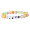 Pulsera de Letras Arcoíris Taylor de Venta Caliente Transfronteriza Pulsera de Cuentas Acrílicas de Color Mixto para Mujer Exquisita al por Mayor