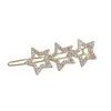 Grampo de Cabelo de Celebridade da Internet Coreana Cheio de Diamantes, Presilha Lateral Estrela Cintilante, Presilha para Franja, Versátil Grampo para Parte de Trás da Cabeça de Menina Acessório de Cabelo