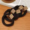 Moderna Colección de Gomas para el Cabello de Otoño e Invierno para Mujer, Diademas de Alta Gama, Bandas Elásticas para Atar el Cabello, Alta Elasticidad, Duraderas, Diseño Sencillo, Estuche de Cuero