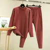 Invierno terciopelo alemán ropa interior térmica conjunto para hombre terciopelo de doble cara cuello semi-alto sin costuras talla grande ropa de otoño pantalones de otoño conjunto de dos piezas