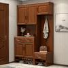 Zapatero de madera maciza de estilo chino, armario de entrada para el hogar, armario de almacenamiento con partición, armario de entrada, armario de pasillo, armario de almacenamiento integrado para sala de estar.
