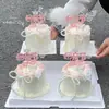 Decoración para Pastel del Día de las Madres 2026 Inserto Acrílico Adorno de Hermoso Moño de Perlas para el Día de las Madres