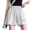 Shorts para Mujer para Primavera y Verano, Pantalones Casuales de Cintura Alta de Pierna Recta con Parches, Shorts Deportivos Holgados, Ligeramente Elásticos y Ligeros
