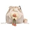 2023 novo estilo japonês lona saco pequeno bonito flor mensageiro saco moda moda feminina all-match bolsa de ombro atacado