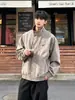 Jaqueta de Couro Vintage Baseball com Gola Reversível para Homens, Nova Coleção Outono/Inverno 2026 Estilo Americano Tendência Marca Gola Alta Solta Casual Casaco para Homens