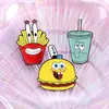 Periféricos de Dibujos Animados Creativos de Gran Venta, Insignias Metálicas Lindas de Calamardo, Snacks Personalizados, Hamburguesas, Papas Fritas, Bolsas y Accesorios