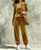 Conjunto de Top Casual de Manga Longa com Ombro Caído e Calça Jogger Feminino Moda Europeia e Americana Nova Transfronteiriço Amazon Outono/Inverno 2026
