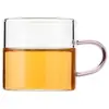 Taza de Cata de Té de Vidrio Transparente Taza de Té Engrosada Resistente al Calor con Asa Juego de Té Kung Fu Taza de Maestro Taza con Asa Pequeña para el Hogar