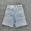 Marca Europeia e Americana da Moda Dime Shorts Jeans Retos Largos Calças Casuais de Comprimento Médio Cross-Border Americano Retrô Bordados Calças de Cinco Pontos da Moda