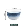 Tigela de Arroz Cerâmica com Mudança Gradual Estilo Japonês Popular na Internet Tigela de Salada Doméstica Tigela de Sopa de Grande Capacidade Conjunto Simples de Louça para Mesa