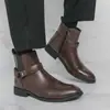Botas Chelsea para Hombre Tallas Grandes Transfronterizas Estilo Británico Moderno Retro Aumentadoras de Altura Casual de Negocios Botas de Piel de Caña Alta Botas para Hombre