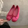 Zapatos de Salón Individuales de Punta Redonda y Boca Baja para Mujer, Nuevo Estilo Primavera y Otoño, Estilo Ballet de Piel Suave, Mocasines Planos Suaves sin Cierre