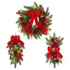 Decoración de Reno de Terciopelo Rojo Adorno Colgante Colgador Clásico para Puerta Decoración de Hotel Corona de Navidad Venta al por Mayor