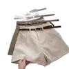 Shorts casuales para mujer, nueva colección primavera 2026, estilo coreano, modernos, retro, sencillos, de cintura alta, línea A, pantalones de pierna ancha