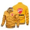 Otoño Europeo y Americano Nuevo Duca Chaqueta Estampada para Motociclista Hombre Cardigan de Calle para Hombre Abrigo con Cremallera