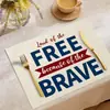Nova Série de Feriado do Dia da Independência Americana, Jogos Americanos Anti-Queimadura, Jogos de Mesa de Linho com Isolamento Térmico, Jogos Americanos Estilo Ocidental, Porta-Copos Criativos Culturais
