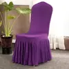 Venta caliente al por mayor encaje elástico boda hotel banquete fiesta concierto uso falda solar funda de silla