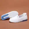 Sapatos de Enfermeira de Couro Bovino Camada Superior Sakura Carmesim para Mulheres, Respiráveis, Antiderrapantes, Amortecedor de Ar Externo Grande para Absorção de Choque e Amortecimento, Fáceis para Ficar em Pé por Longos Períodos, Não Cansam