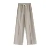 Pantalones de Maternidad 2026 Otoño e Invierno Estilo Nuevo Patrón de Espiga Casual Lana Pantalones de Pierna Ancha de Maternidad Pantalones Rectos de Lana Grises
