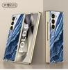 Funda de mármol para Samsung Fold6, carcasa de cristal, estilo simple, para hombre y mujer, con diseño transfronterizo de PC galvanizado rígido.