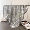 Pañuelo Cuadrado Grande de Seda Artificial Inspirado en Camelia, Chal Estampado Vintage, Bufanda para el Cuello, Bufanda de Mujer con Patrón de Espiga, Pañuelo para la Cabeza