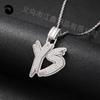 Colar com Pingente de Letra Cravejado de Diamantes Hip-Hop Colar com Pingente de Letra de Personalidade Hip-Hop Casual Europeu e Americano