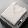 Nuevo chaleco de punto de lana para otoño e invierno para hombre, chaleco de punto sin mangas con cuello en V casual de moda para mediana edad