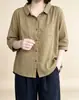 Nova Camisa Primavera/Verão 2026 Estilo Coreano Moda Casual Temperamento Cor Sólida Solta Manga Três Quartos Fina Proteção Solar Top