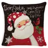 Cojín festivo navideño transfronterizo de Amazon con diseños de renos y muñeco de nieve, cojín colorido para respaldo de sofá