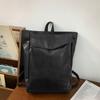 Mochila de cuero moderna y sencilla para hombres y mujeres, mochila informal personalizada para estudiantes, mochila para computadora juvenil, bolso de viaje japonés